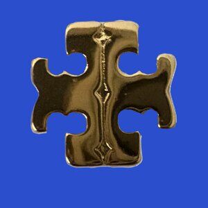 Tory Burch Gold Stud Earrings with the "secret' North-South symbol NWOT